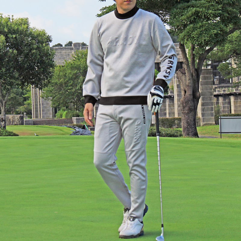ゴルフウェア メンズ セットアップ 上下セット モックネック