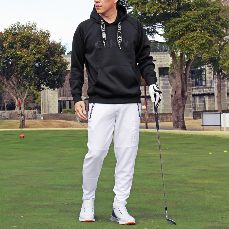 ゴルフウェア メンズ 上下セットアップ プルパーカー トレーナー