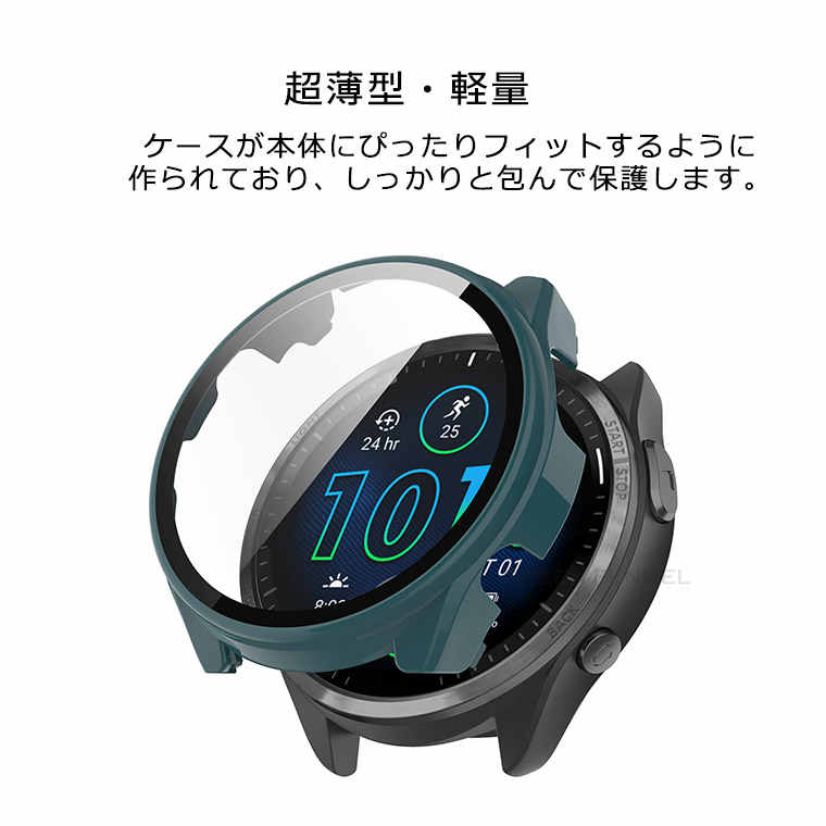 GARMIN デバイス ケース付き Garmin Forerunner965 ケース フィルム一体型 カバー ガーミン