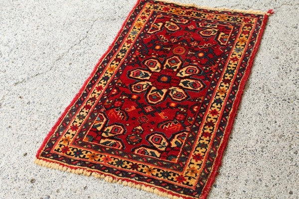 ペルシャ絨毯 イラン ハマダン産 オールド 90×57cm 手織り 