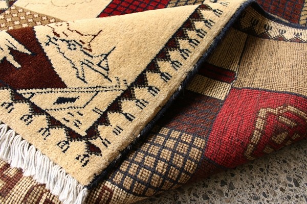 ✳︎minatan✳︎ トルコ製ヴィンテージラグ859 War Rug ウォーラグ ツインタワー柄 110×80cm アフガニスタン産