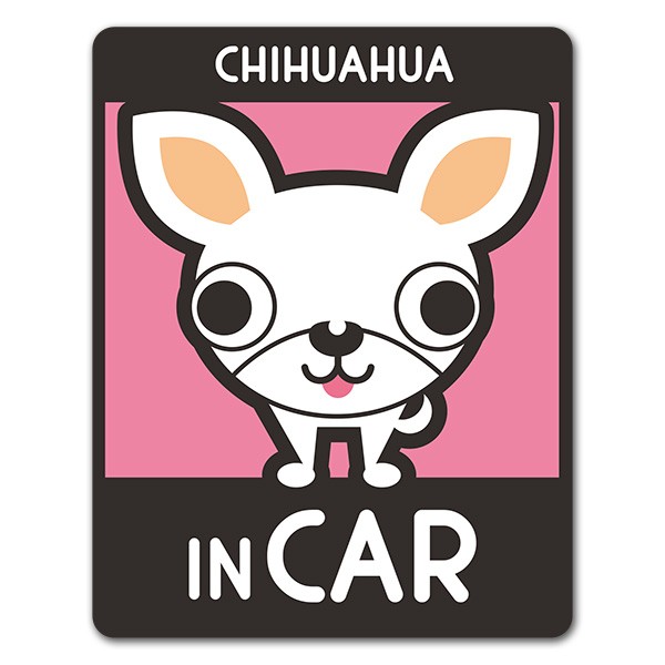 車ステッカー チワワ スムースコート 選べる毛色全3種 CHIHUAHUA IN