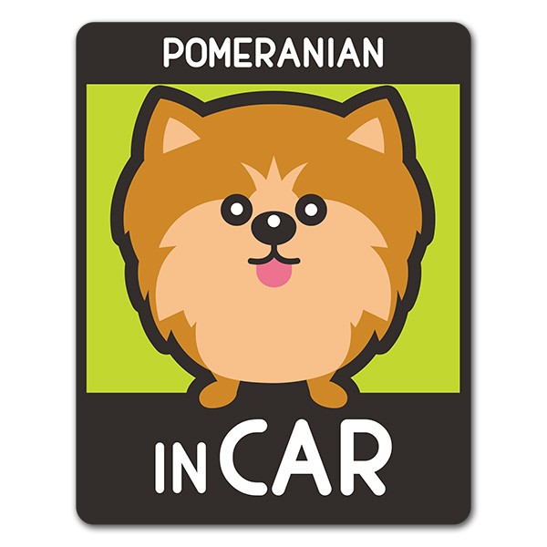 車ステッカー ポメラニアン 選べる毛色全3種 POMERANIAN IN CAR ドッグ
