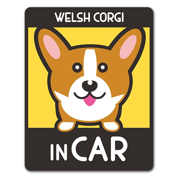 車ステッカー ウェルシュコーギー 選べる毛色全2種 WELSH CORGI IN CAR