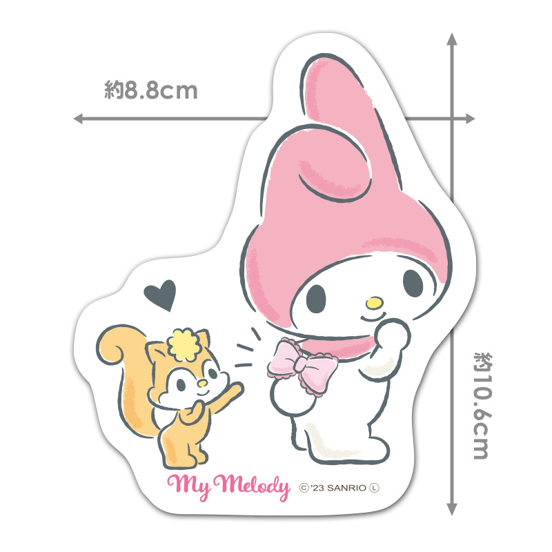 sanrio（サンリオ） 薄型ダイカットマグネットステッカー マイメロディ