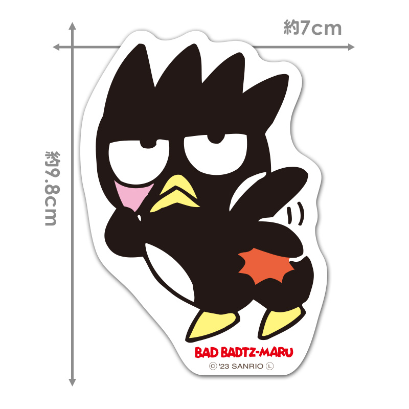 sanrio（サンリオ） 薄型ダイカットマグネットステッカー バッドばつ丸