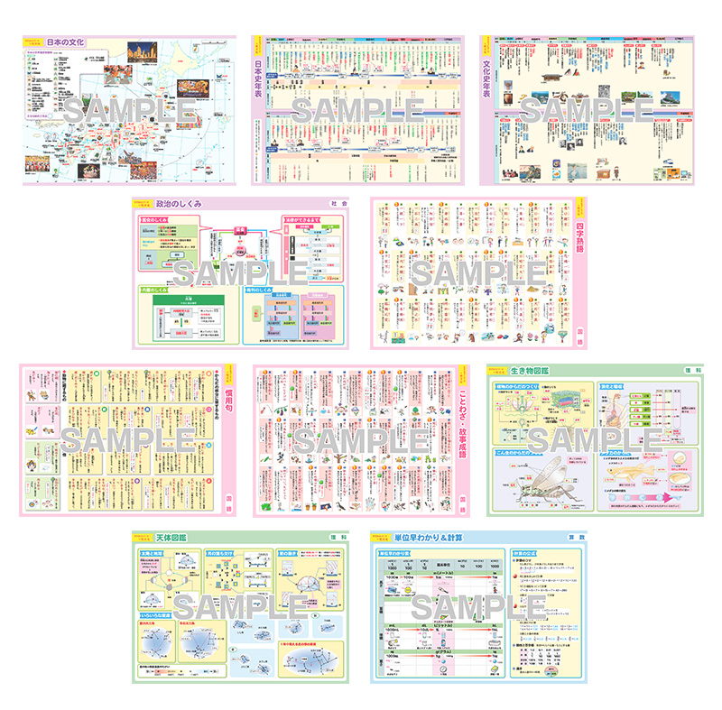 マグネットパーク×旺文社 知育マグネット お風呂ポスター 中学