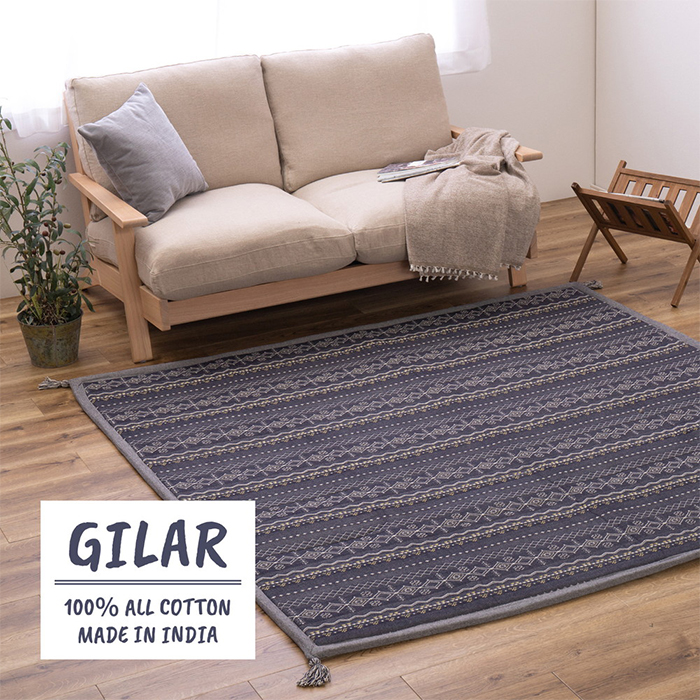 インド綿ラグ ジラル 約63×120cm ふっくら 厚手 ボンディング マット