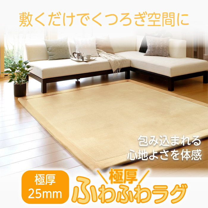 ラグ カーペット 厚手 25mm 極厚 ふわふわ 洗える ラグマット 3