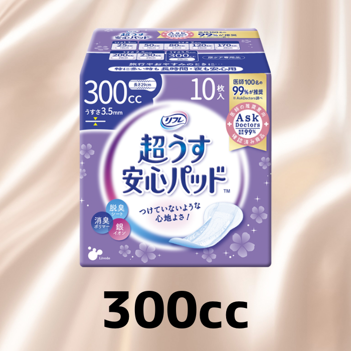 リフレ 超うす安心パッド 大容量パック 300cc 36枚 軽失禁 パッド 吸水