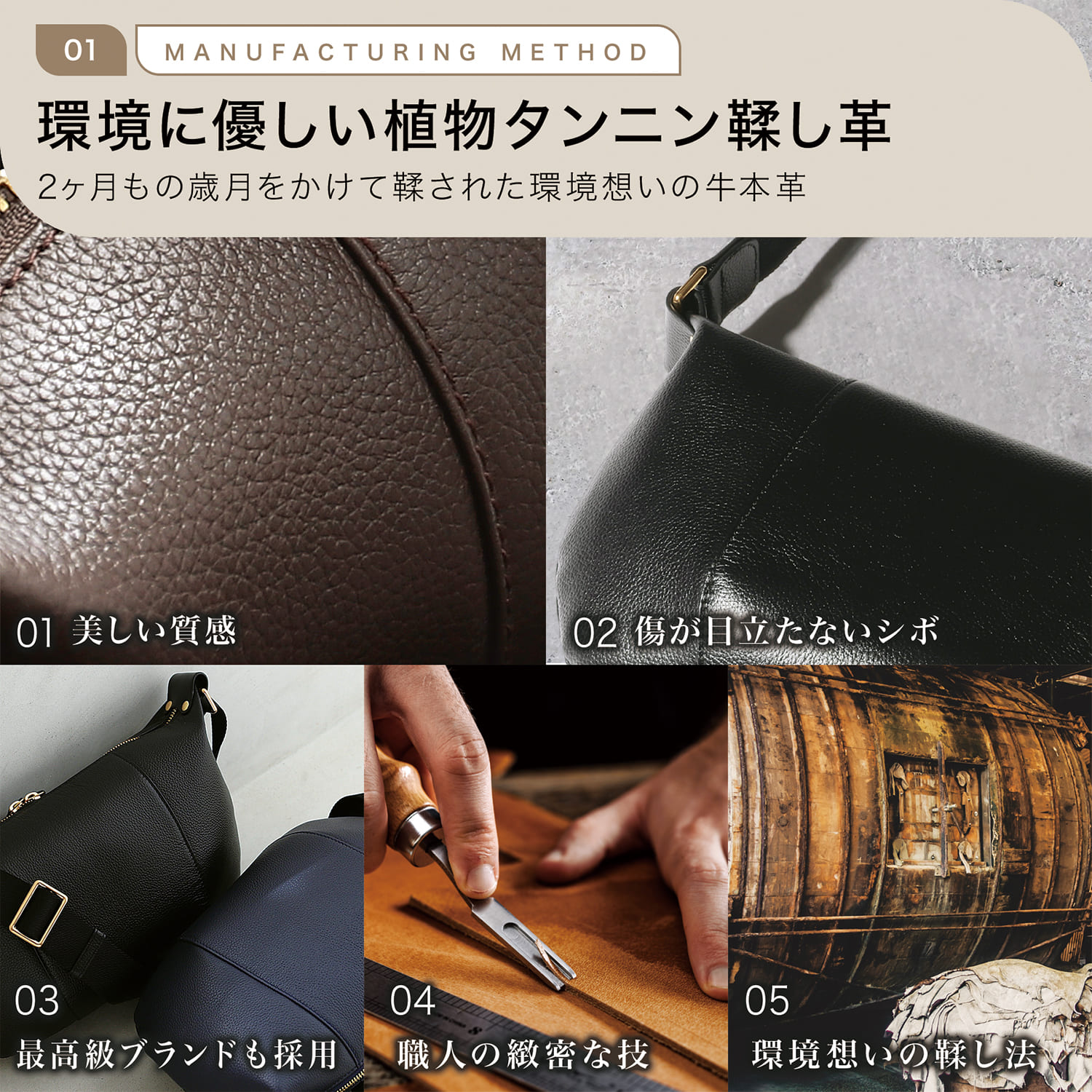 BLUE SINCERE 斜め掛け ボディバッグ メンズ 本革 レザー 大容量
