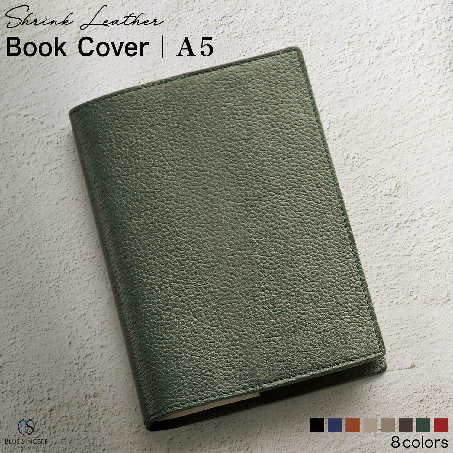 BLUE SINCERE ブックカバー a5 本革 レザー シンプル しおり付き BLUE SINCERE ブックカバー a5 本革 レザー シンプル しおり付き