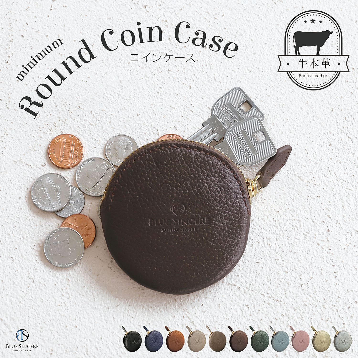 BLUE SINCERE（ブルーシンシア） 小銭入れ レディース 本革 薄い 使い 