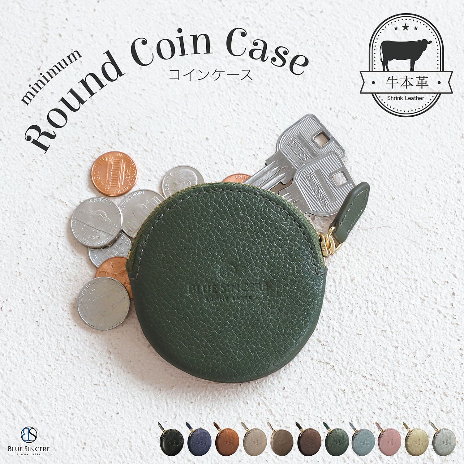 BLUE SINCERE（ブルーシンシア） 小銭入れ レディース 本革 薄い 使い 