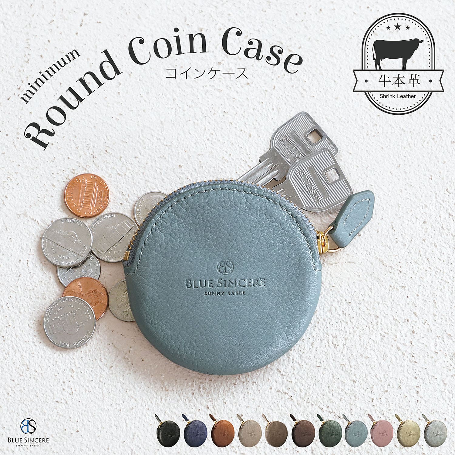 BLUE SINCERE（ブルーシンシア） 小銭入れ レディース 本革 薄い 使い 