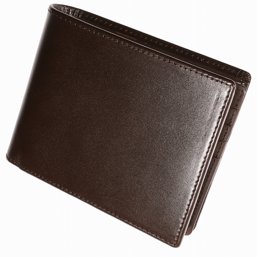 二つ折り財布メンズ イタリアンレザー 本革 薄い コンパクト 革 ミニ