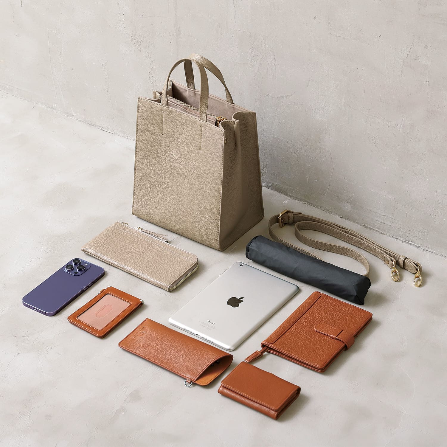 BLUE SINCERE トートバッグ レディース 小さめ 本革 軽量 縦長 5