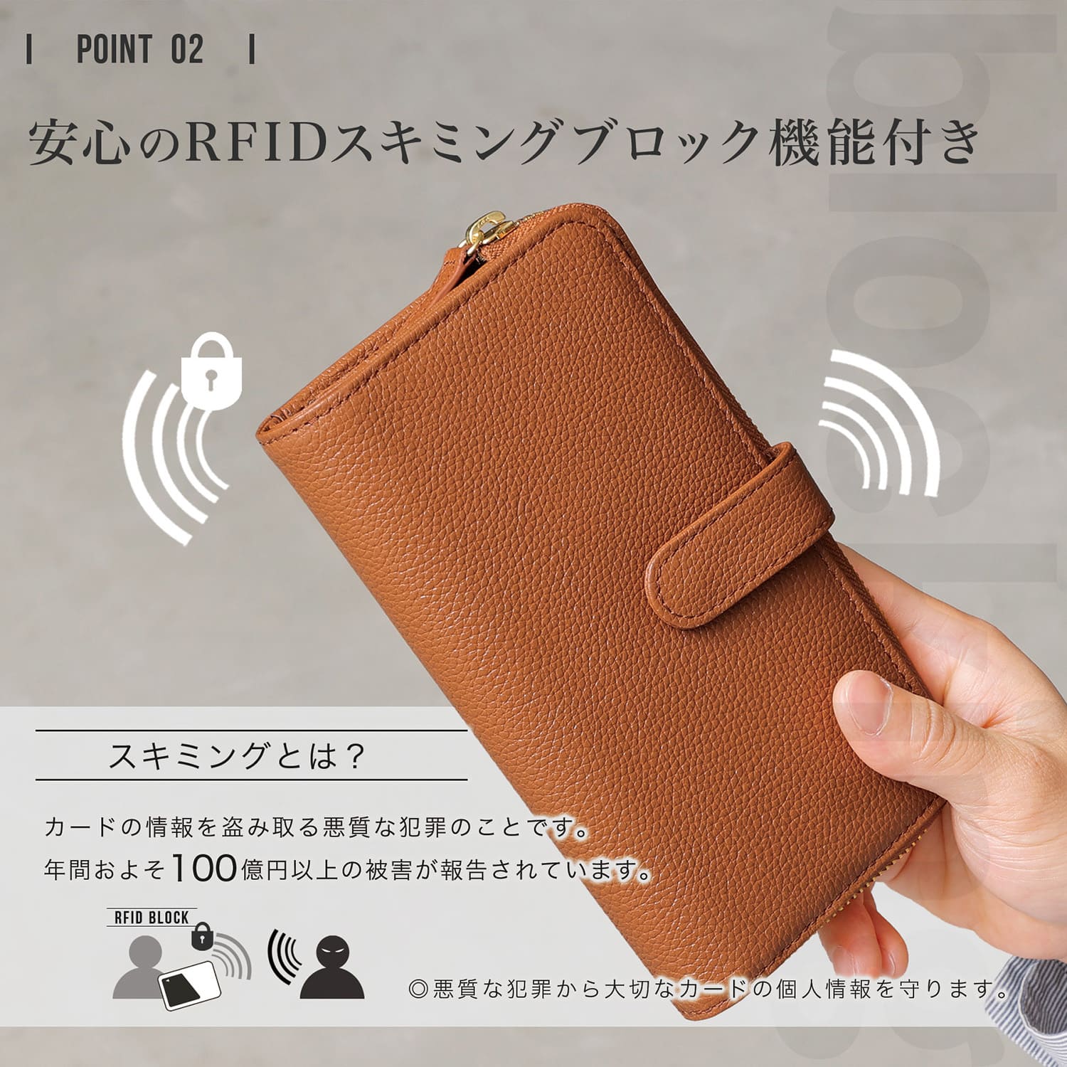 通帳も入る 長財布 メンズ 本革 大容量 カー...の詳細画像2