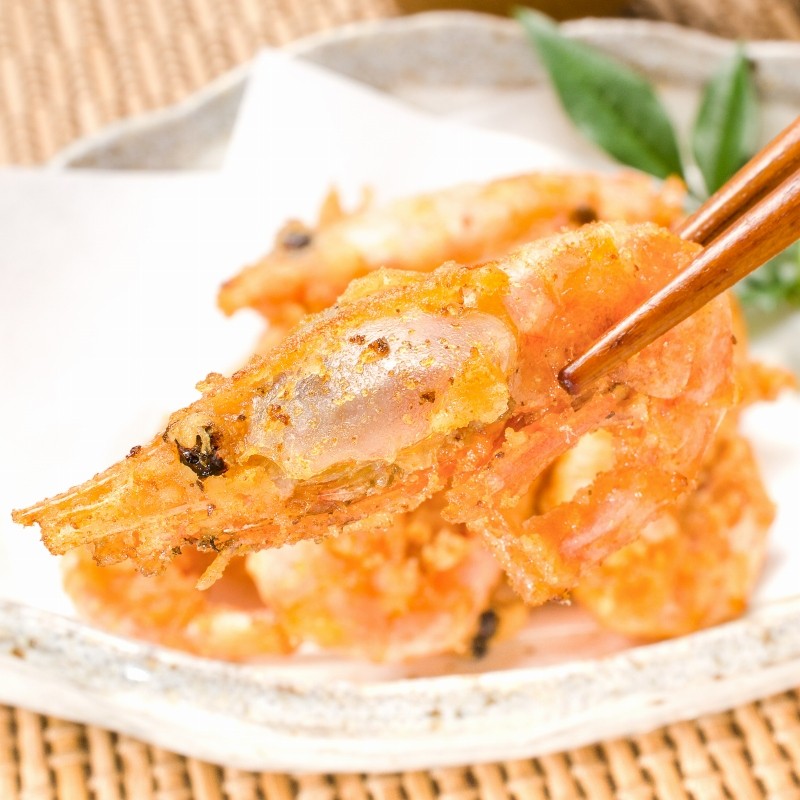甘海老唐揚げ 箸持ち
