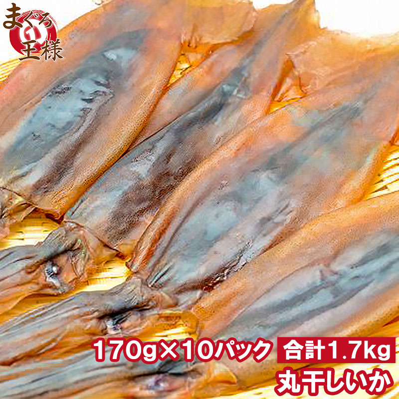 丸干しいか 合計1.7kg前後 170g×10パック イカワタ入り いか