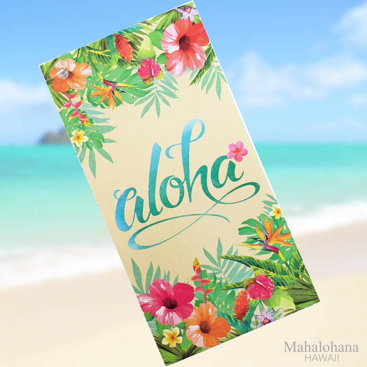 吸水性 耐久性に特化 ハワイ ビーチタオル ALOHA フローラル 花柄 バスタオル タオルケット :CLOTH024:マハロハナ 通販  
