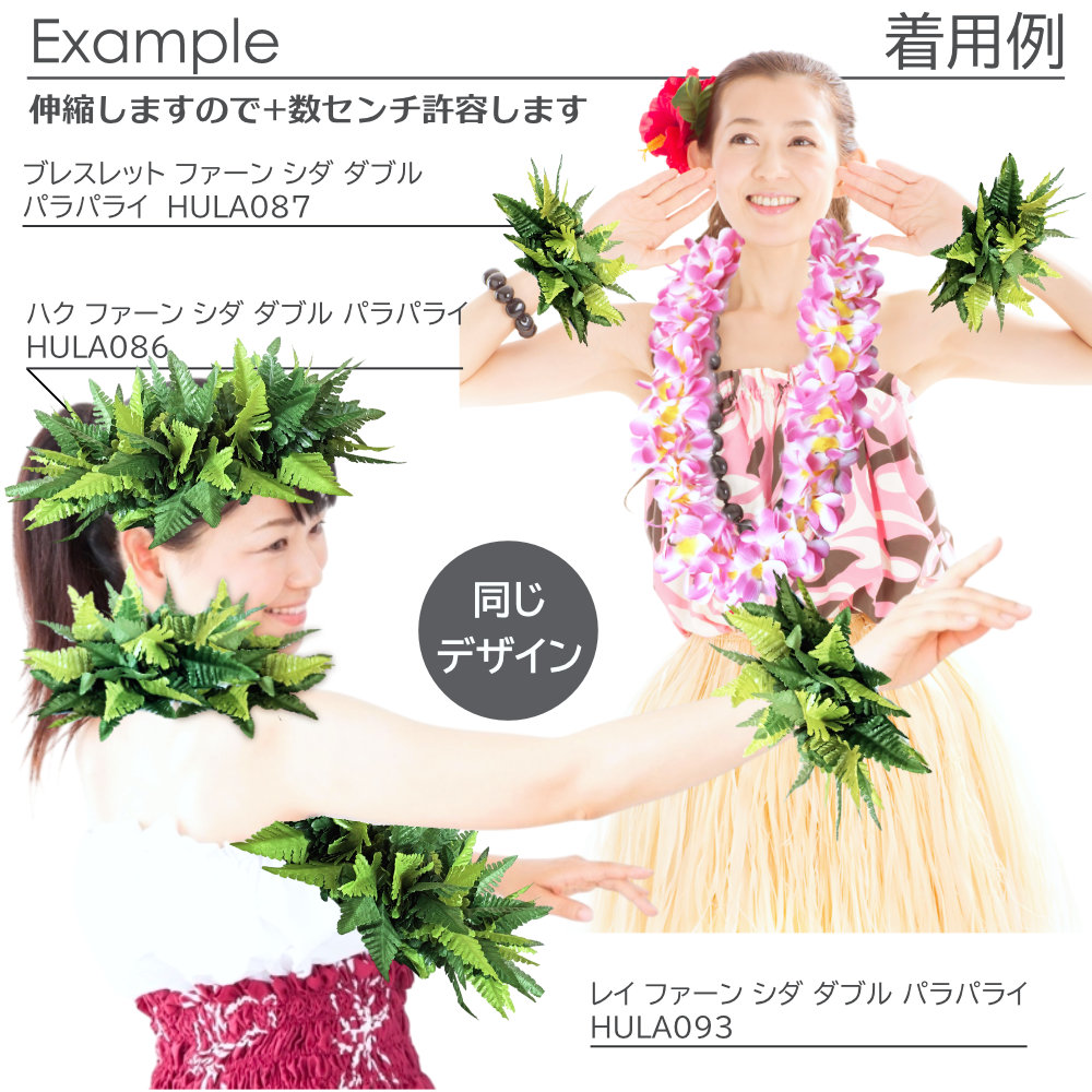 フラダンスやタヒチダンスのブレスレットシダのパラパライ"