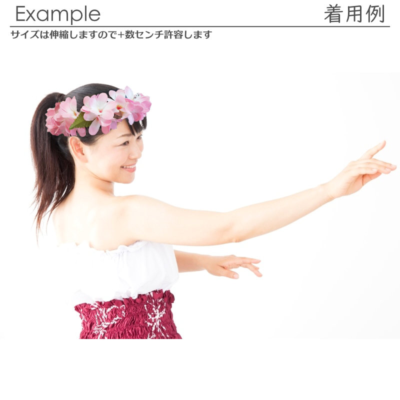 フラダンスのプルメリアハクレイヘッドバンド(桜ピンク)