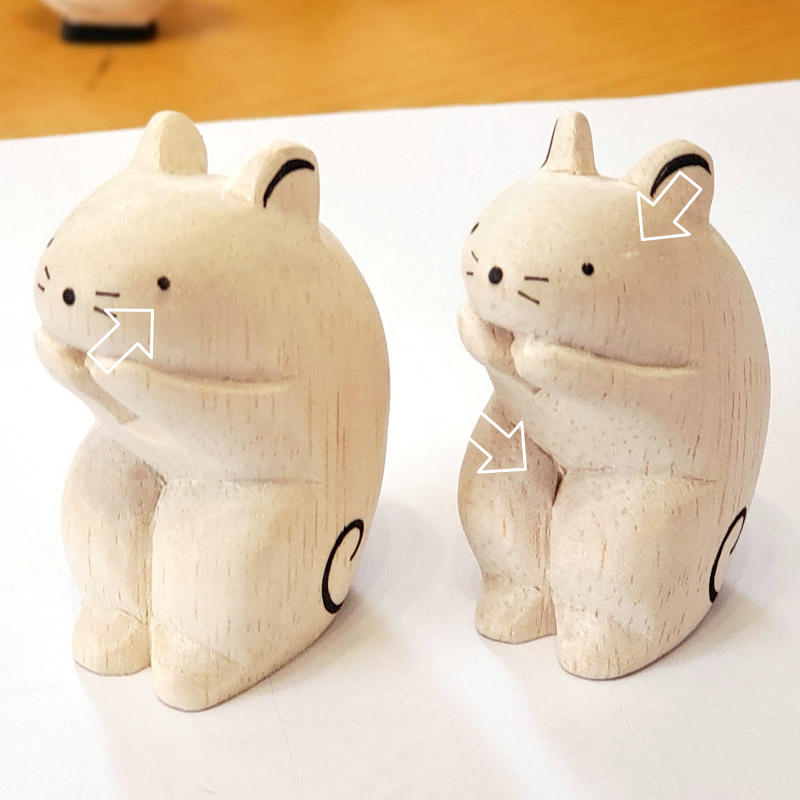 ぽれぽれ動物 ネズミ ねずみ 鼠(干支 子)手作り 木彫り 置物
