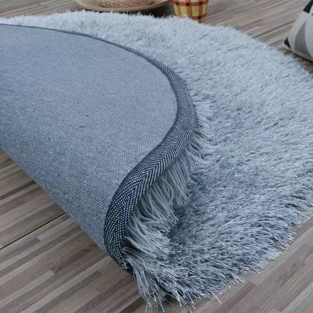 ラグ 円形 80 高密度 ラメ入り 極厚 ラグマット 冬用 カーペット 高級