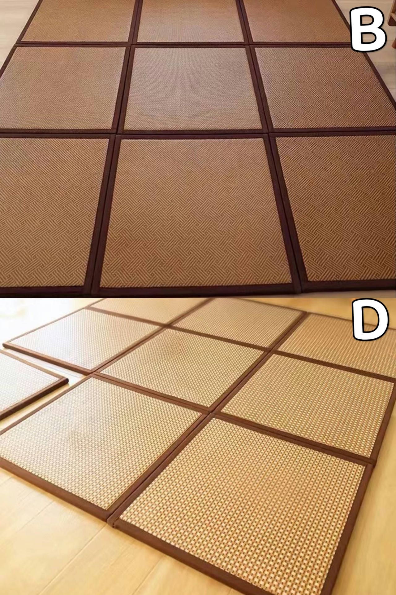 夏用ラグ 厚手 ひんやり ラグ 90×90 正方形 撥水 拭ける い草風 