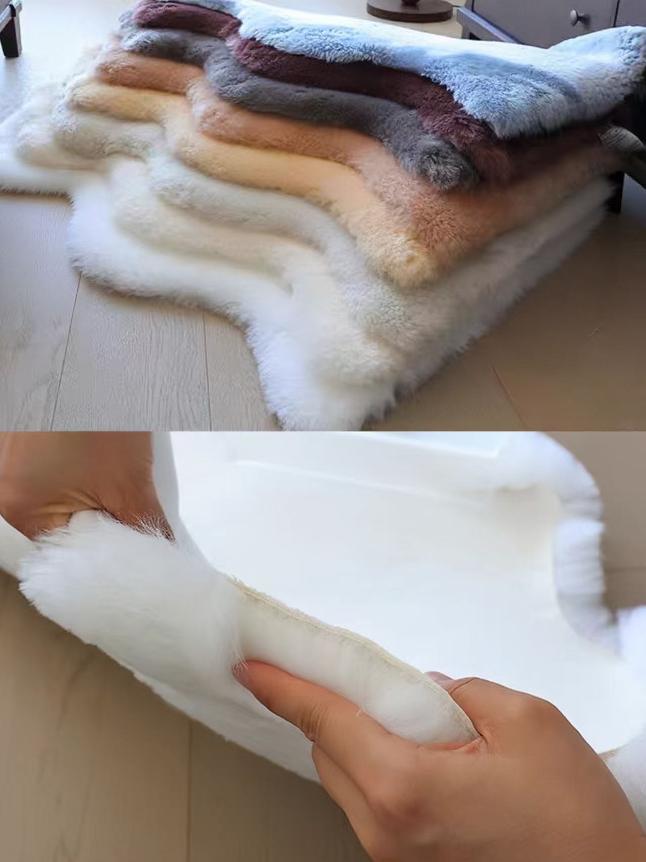 ムートンラグ 短毛 本物 1匹 100cm 天然 ムートン 車 ラグ シート