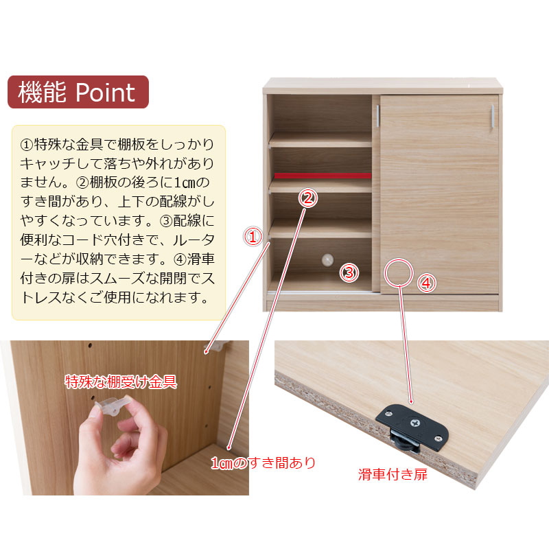 薄型引戸カウンター下収納 引き戸タイプ 幅90cm 奥行32cm 高さ88cm
