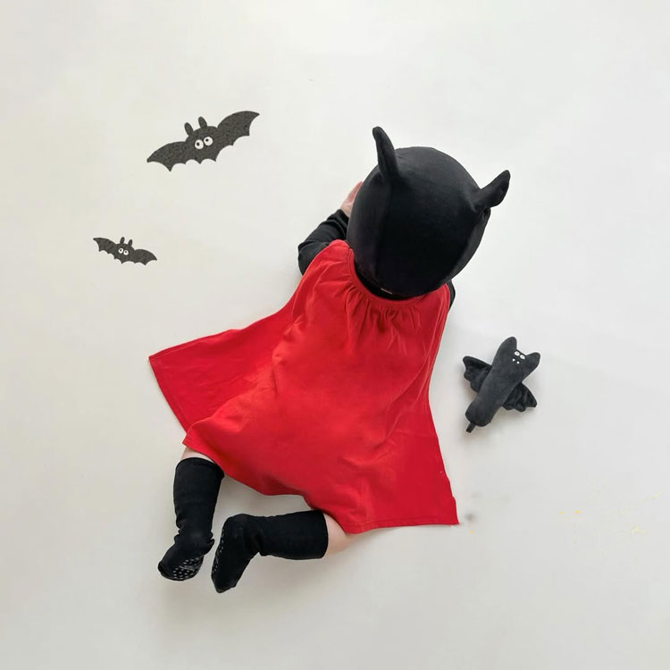 ハロウィン 衣装 ベビー コウモリ 仮装 ロンパース 帽子付き 2点セット