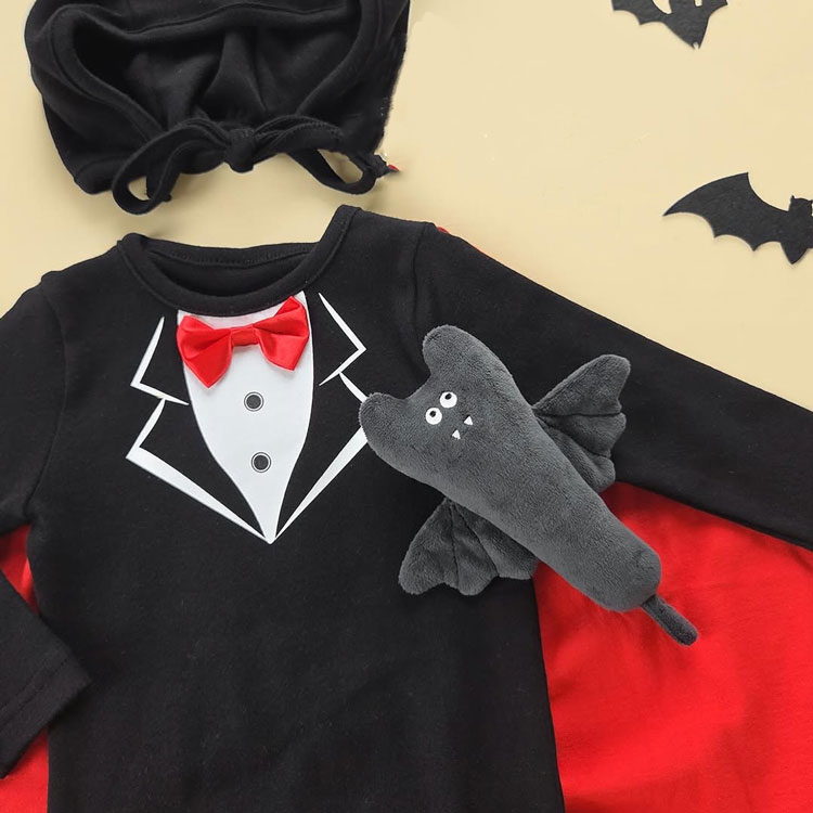 ハロウィン 衣装 ベビー コウモリ 仮装 ロンパース 帽子付き 2点セット