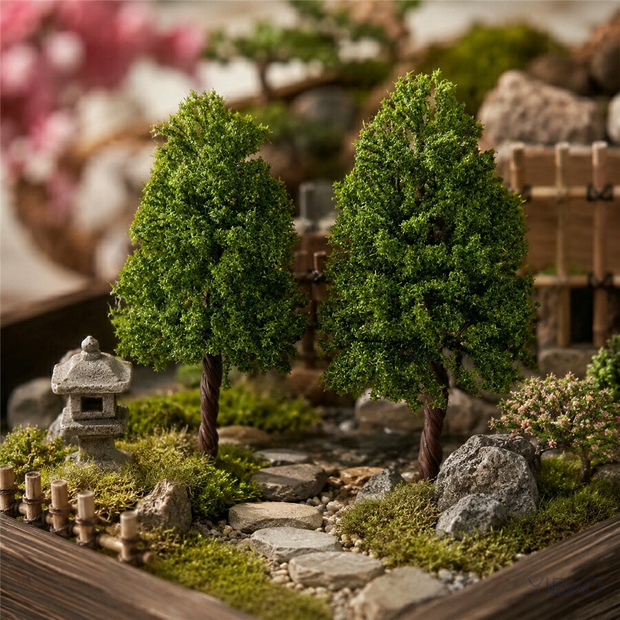 【建築模型・ジオラマ材料 セット】スチレンボード / 人形 / 樹木 / 苔 他 ミニチュア樹木 ジオラマツリー 人工樹木 模型用 木 10-30cm Nゲージ