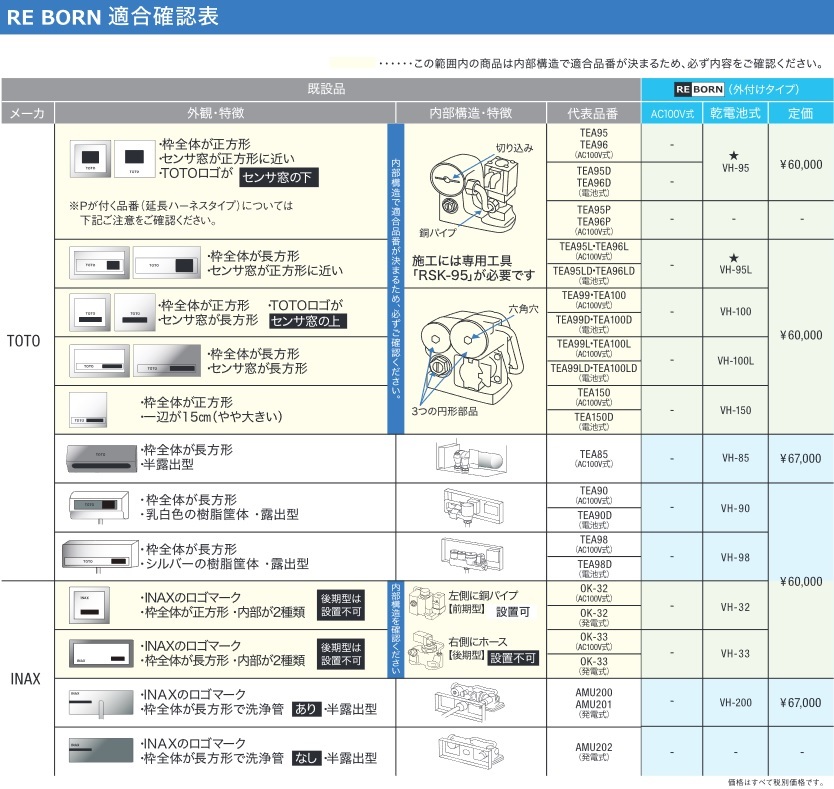 バイタル VH-95L 自動水栓 デルマン REBORN 外付けタイプ 壁埋め込み型