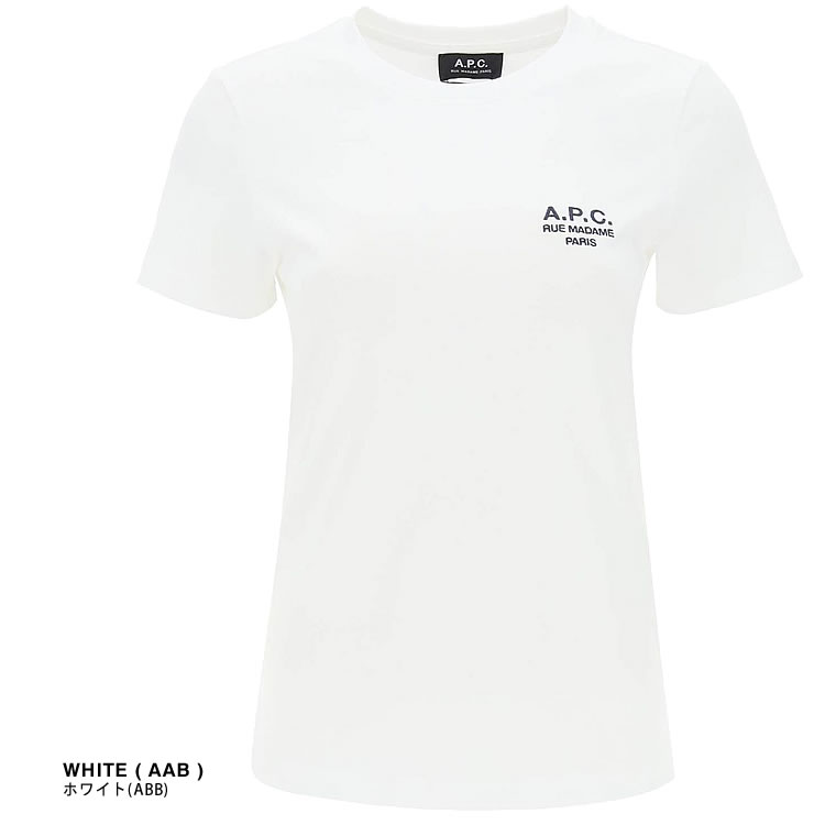【定番品質保証】【人気】A.P.C ロゴ Tシャツ 半袖 刺繍 定番 ベーシック メンズ L 白 トップス