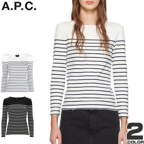 A.P.C アーペーセーロゴ 刺繍 クルーネック 長袖カットソー Tシャツ　L A.P.C. アーペーセー Tシャツ 長袖 ロンT オリバー ティーシャツ