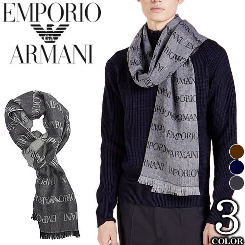 エンポリオ アルマーニ EMPORIO ARMANI マフラー ストール メンズ ロゴ