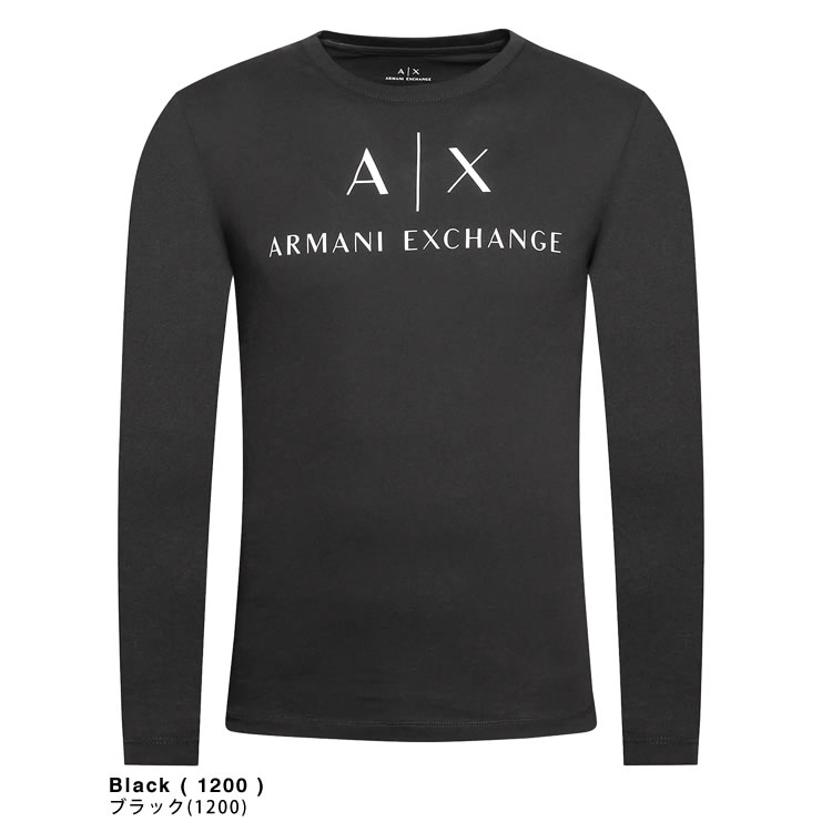 アルマーニ エクスチェンジ ARMANI EXCHANGE ロンT クラシック ロゴ ティーシャツ メンズ 長袖 クルーネック 丸首 ブランド  大きいサイズ おしゃれ 黒 白