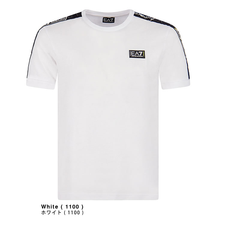 エンポリオ EMPORIO ARMANI EA7 Tシャツ メンズ 半袖 ロゴ クルーネック ブラン...