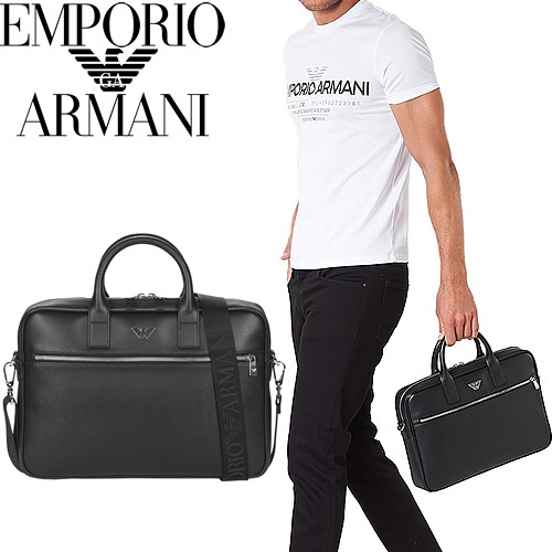 エンポリオ アルマーニ EMPORIO ARMANI バッグ ビジネスバッグ ショルダーバッグ メンズ サッチェルバッグ 2way ブランド  プレゼント 黒 ブラック