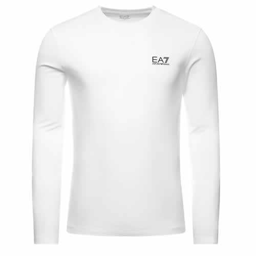 エンポリオ アルマーニ EMPORIO ARMANI EA7 ロンT 長袖 Tシャツ クルーネック 丸首 メンズ ロゴ 大きいサイズ ブランド 黒 白  ブラック ホワイト