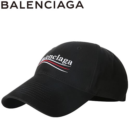 バレンシアガ BALENCIAGA ベースボールキャップ 帽子 ロゴ キャップ 561018 410B2 1077 メンズ ブランド 大きめ 黒  ブラック カジュアル おしゃれ