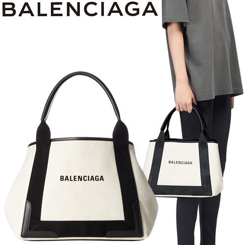 バレンシアガ BALENCIAGA バッグ トートバッグ ネイビー カバ S レディース キャンバス ブランド おしゃれ ナチュラル ブラック