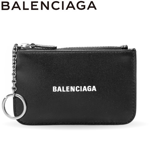 バレンシアガ BALENCIAGA 小銭入れ コインケース カードケースキャッシュ キー コイン ジップ レディース メンズ キーリング付き ブランド  黒 ブラック