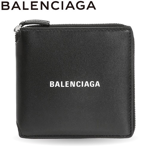 バレンシアガ BALENCIAGA 財布 二つ折り財布 キャッシュ スクエア ウォレット レディース メンズ 小銭入れ付き ブランド 本革 使いやすい  黒 ブラック