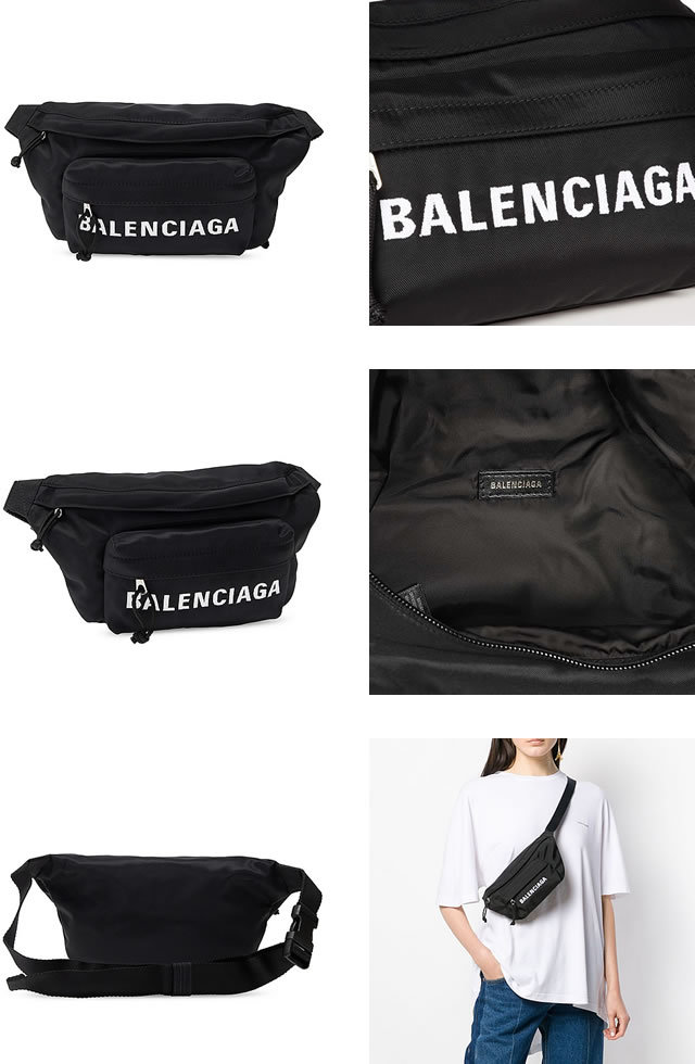 バレンシアガ BALENCIAGA バッグ ボディバッグ ウエストポーチ ウエストバッグ ウィール ベルト パック メンズ レディース ブランド 黒  ブラック