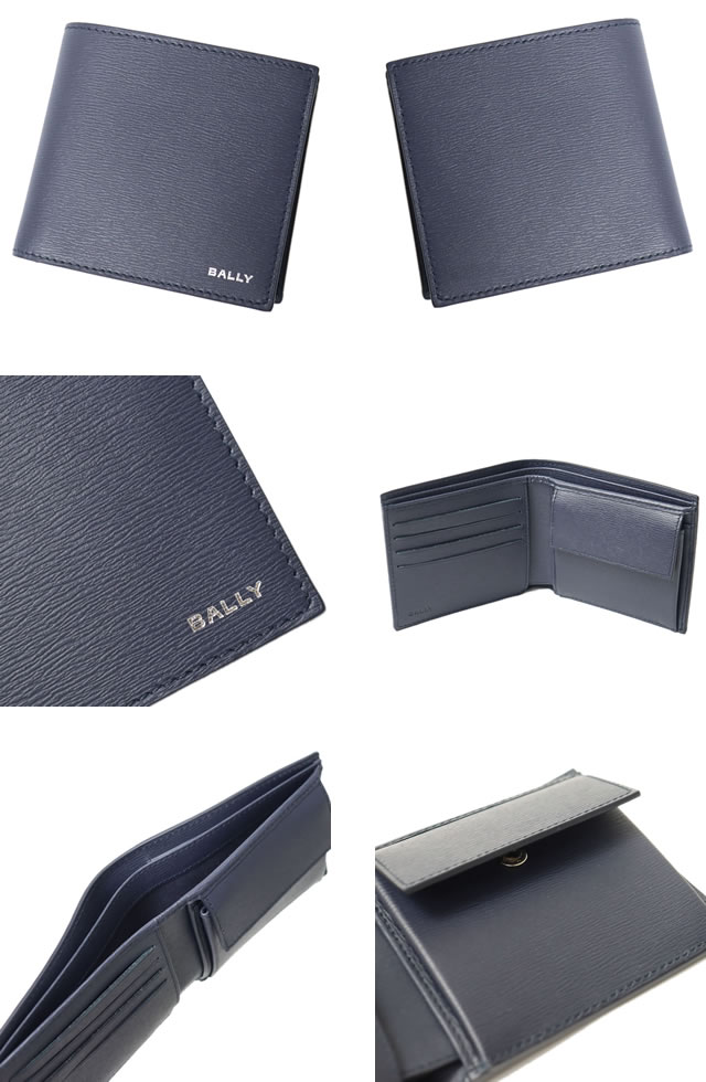 BALLY バリー ２つ折り財布 ネイビー 青 Bally バリー BALLY 財布 二つ折り財布 クロッシング メンズ
