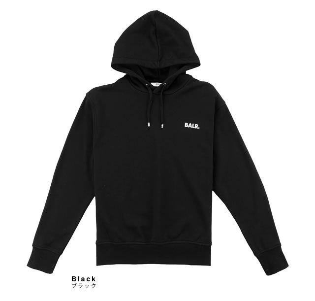 美品　BALR ボーラー　フード付き　パーカー　黒　ロゴ　Lサイズ BALR. ボーラー パーカー プルオーバー フーディー スウェット